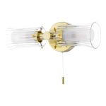 Elba 2 Light Bathroom Wall Light Polished Gold Glass IP44