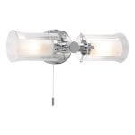 Elba 2 Light Bathroom Wall Light Polished Chrome Glass IP44