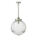 Tamara Pendant Satin Nickel & Ribbed Glass