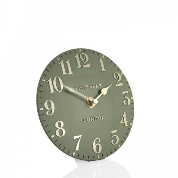 Arabic 6 Inch Mantel Clock Lichen Green - Image 3