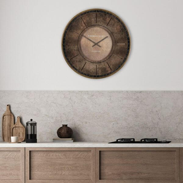 Florentine 21 Inch Wall Clock Leather Effect