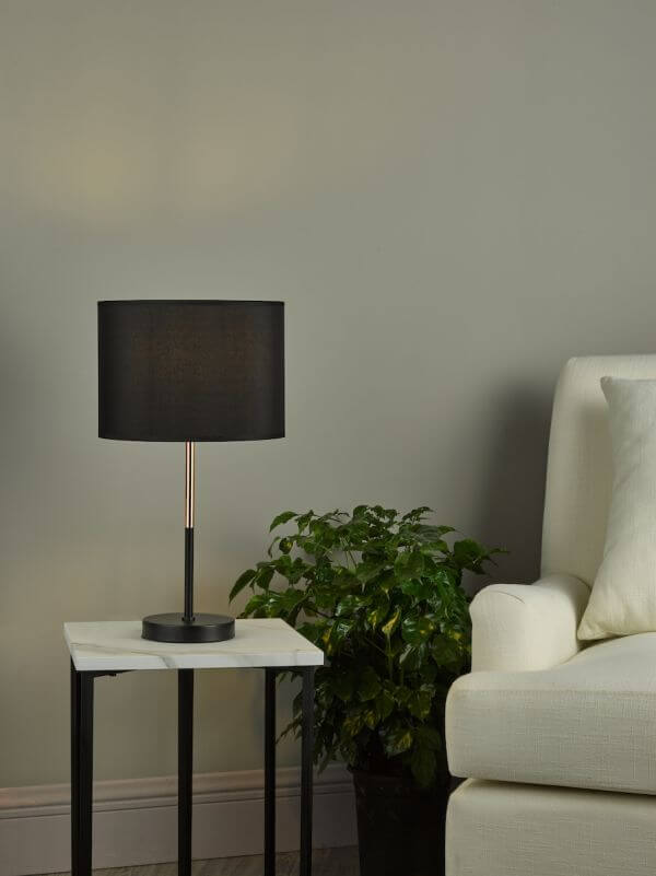 Matte black table lamp