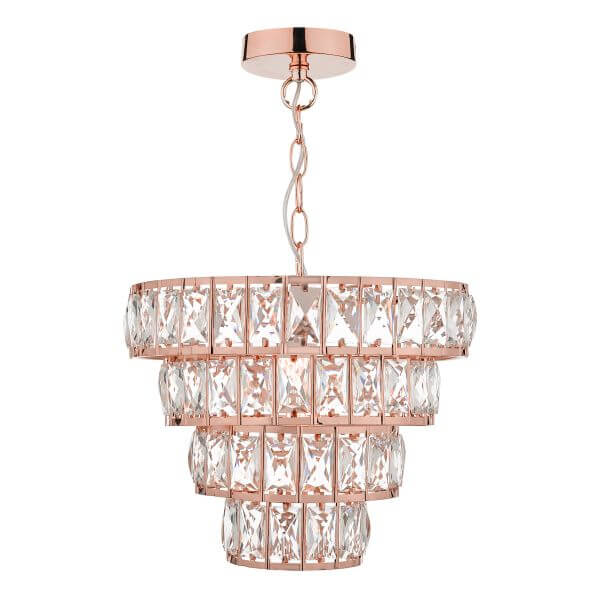 Yvella 1 Light Pendant Polished Copper & Crystal